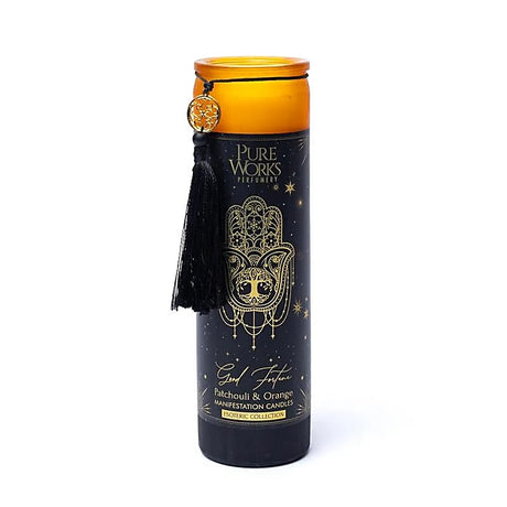MANIFESTATIONSKERZE GOOD FORTUNE IM GLAS MIT QUASTE 300g