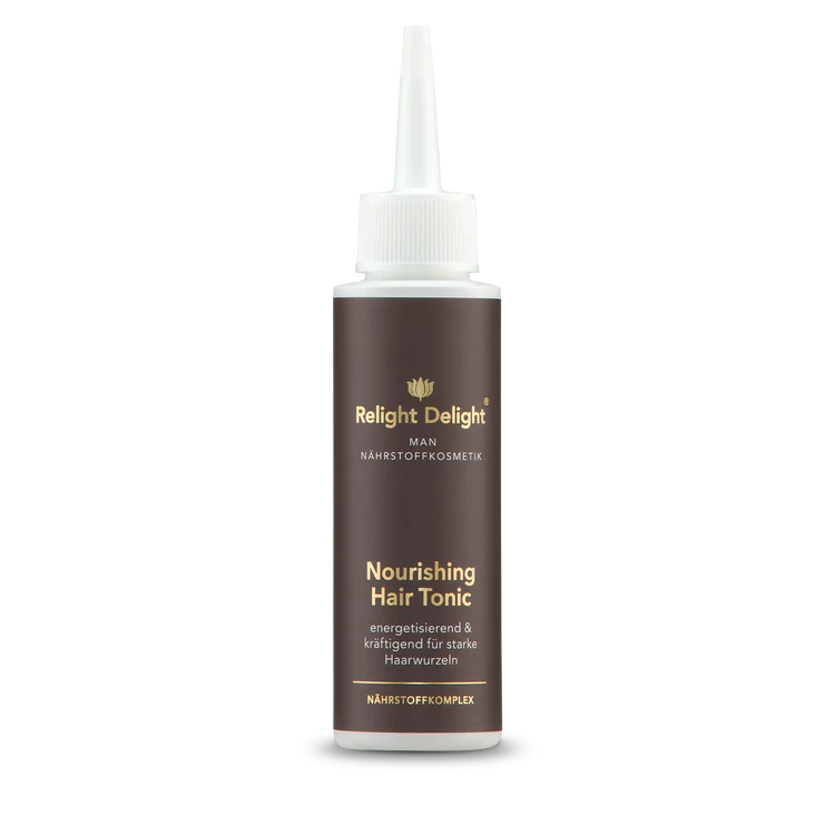 Edle Applikatorflasche mit MAN - Nourishing Hair Tonic -Nährlösung für Haarwurzeln 100ml von Relight Delight