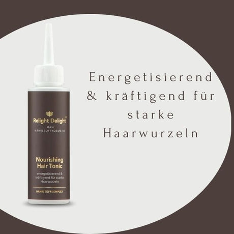 Edle Applikatorflasche mit MAN - Nourishing Hair Tonic - 100ml Energetisierend und kräftigend für Haarwurzeln von Relight Delight