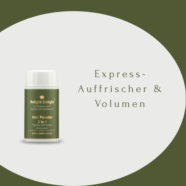 Dose  mit Glorious Hair - Hair Powder 2 in 1 - 35gr
mit Aufschrift: Express-Auffrischer & Volumen