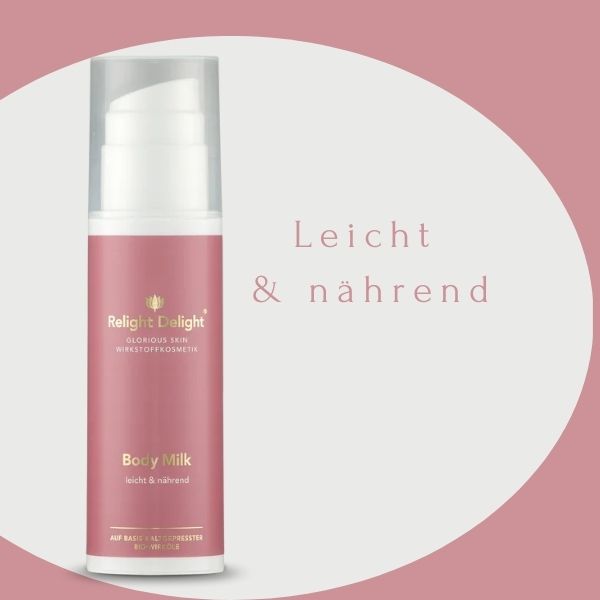 Edel Tube mit Pumpspender Glorious Skin Body Milk leicht und nährend von Relight Delight