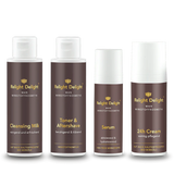 Veganes Männer Gesichtspflege-Set Relight Delight mit Reinigungsmilch, Rasierwasser, Serum und 24h Creme