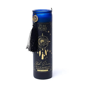 Manifestationskerze Boho Dreams im Glas mit Quaste 300g