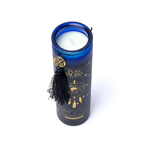 Manifestationskerze Boho Dreams im Glas mit Quaste 300g