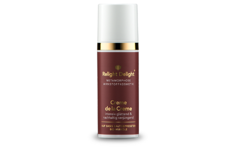 Edler Pumpspender des Creme de la Creme Metamorphose von Relight Delight -High Tech Wirkstoffe - intensiv glättend und nachhaltig verjüngend