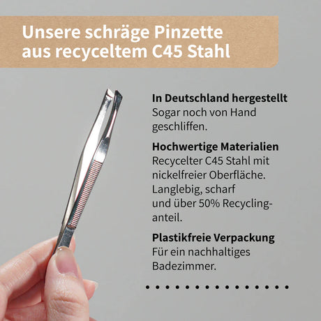 Nickelfreie schräge Pinzette Solingen