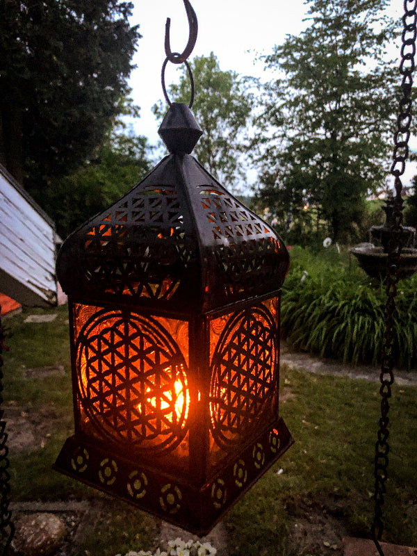 Orientalisches Licht "Blume des Lebens" Zink Antique