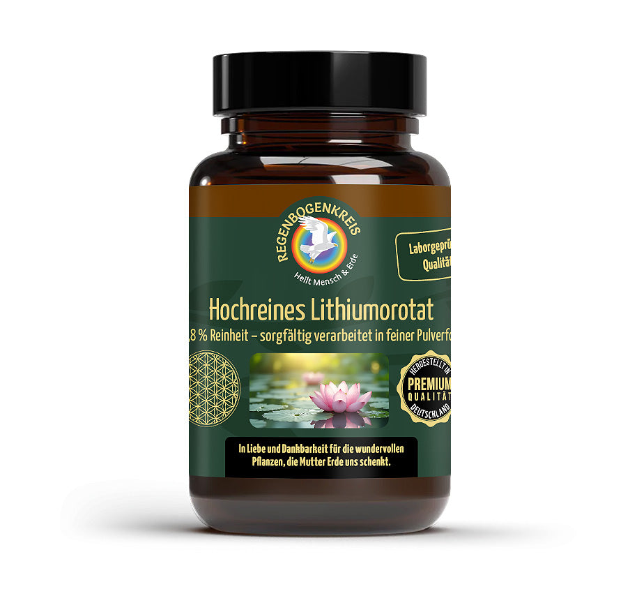 Regenbogenkreis Premium Lithiumorotat Pulver 25 g im lichtgeschützten Braunglas