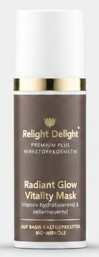 Premium Plus - Radiant Glow Vitality Mask | Intensiv hydratisierende & zellerneuernde Pflege mit Gatuline® Radiance, Phylderm® Vegetal & Koffein – für einen strahlenden Glow