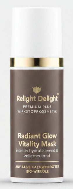 Premium Plus - Radiant Glow Vitality Mask | Intensiv hydratisierende & zellerneuernde Pflege mit Gatuline® Radiance, Phylderm® Vegetal & Koffein – für einen strahlenden Glow