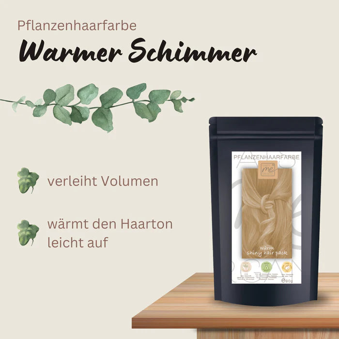 Profi-Pflanzenhaarfarbe-  farblose warm-schimmernde Volumen-Glanz-Haarpackung "warm shiny hair pack" 90g Nachfüllpack - Thats me Organic