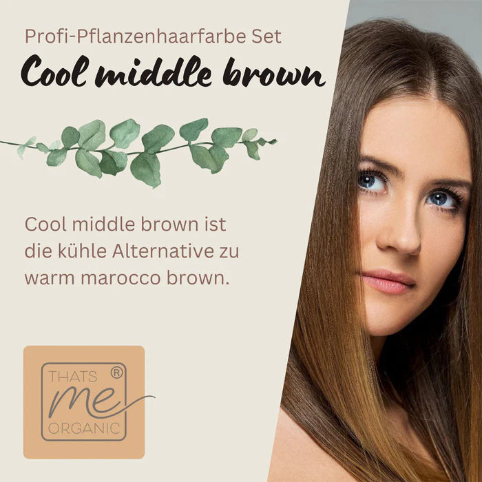 Profi-Pflanzenhaarfarbe "Kühles mittleres braun - cool middle brown" 90g Nachfüllpack - Thats me Organic