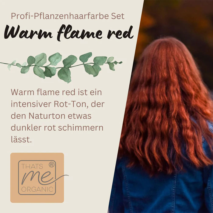 Profi-Pflanzenhaarfarbe "warmes Flammen-Rot - warm flame red" 90g Nachfüllpack - Thats me Organic