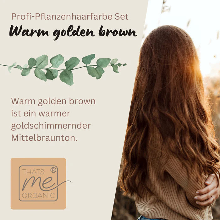 Profi-Pflanzenhaarfarbe warmes Gold-Braun "warm golden brown" 90g Nachfüllpack - Thats me Organic