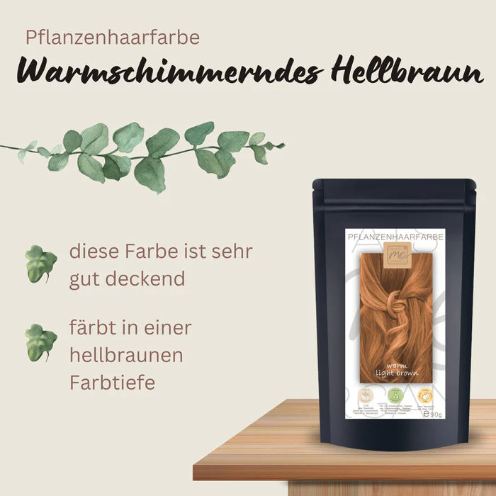 Profi-Pflanzenhaarfarbe warmes Hell-Braun "warm light brown" 90g Nachfüllpack - Thats me Organic