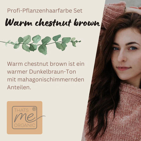 Profi-Pflanzenhaarfarbe "warmes Kastanien braun - warm chestnut brown" 90g Nachfüllpack - Thats me Organic