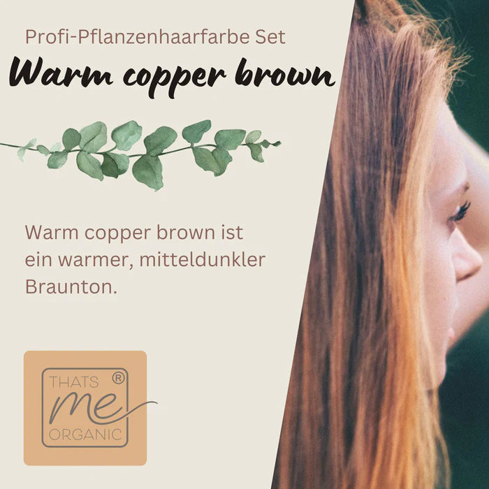 Profi-Pflanzenhaarfarbe warmes Kupfer-Braun "warm copper brown" 90g Nachfüllpack - Thats me Organic