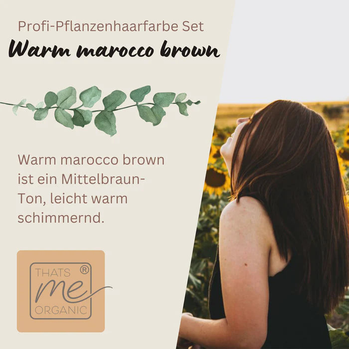 Profi-Pflanzenhaarfarbe warmes Marokko-Braun "warm marocco brown" 90g Nachfüllpack - Thats me  Organic