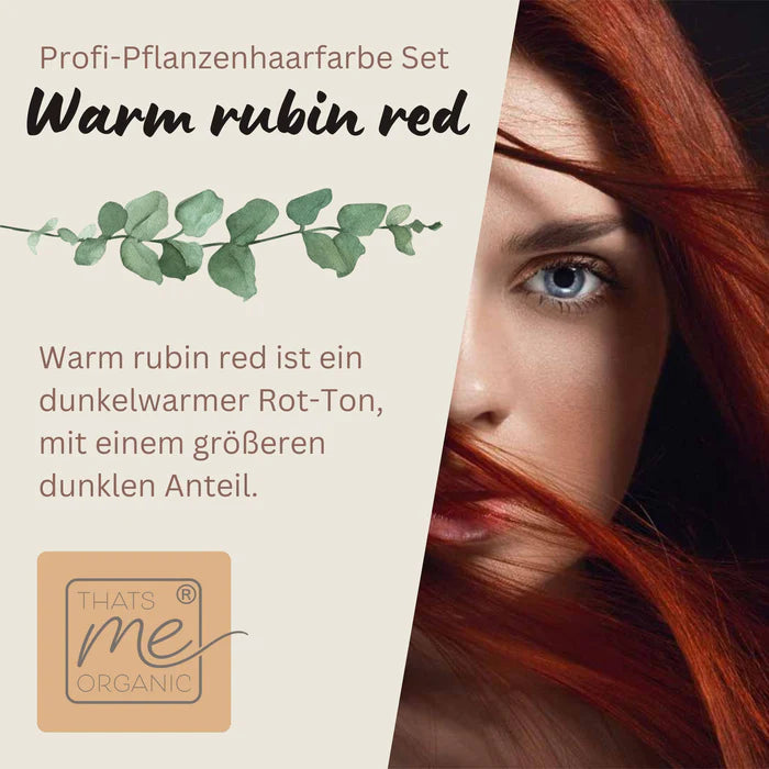 Profi-Pflanzenhaarfarbe "warmes Rubin-Rot - warm rubin red" 90g Nachfüllpack - Thats me Organic