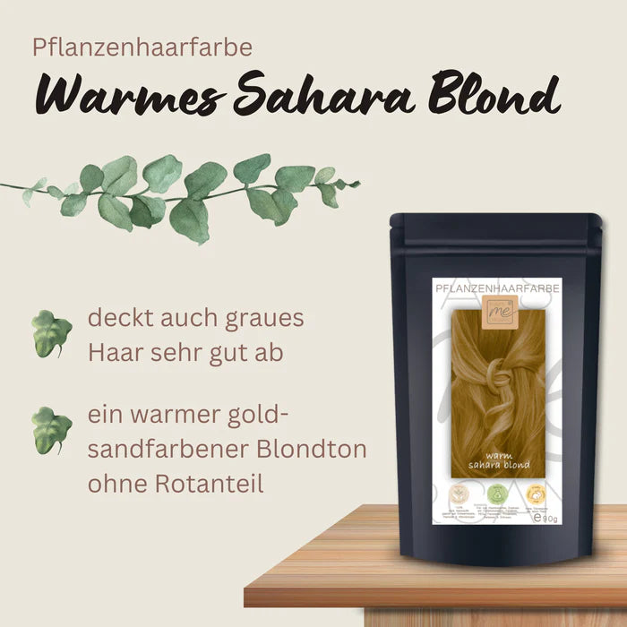 Profi-Pflanzenhaarfarbe warmes Sahara-Blond "warm sahara blond" 90g Nachfüllpack - Thats me Organic