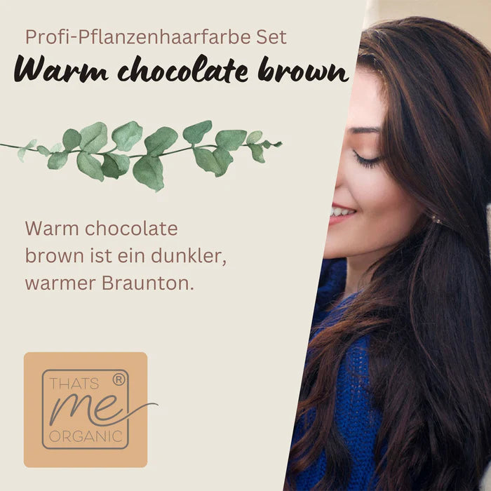 Profi-Pflanzenhaarfarbe warmes Schokoladen-Braun "warm chocolate brown" 90g Nachfüllpack - Thats me Organic