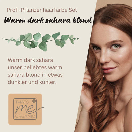Profi-Pflanzenhaarfarbe "warmes dunkles sahara blond - warm dark sahara blond" 90g Nachfüllpack