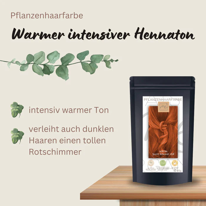 Profi-Pflanzenhaarfarbe "warmes rotes Henna pur - warm pure henna red" 90g Nachfüllpack - Thats me Organic