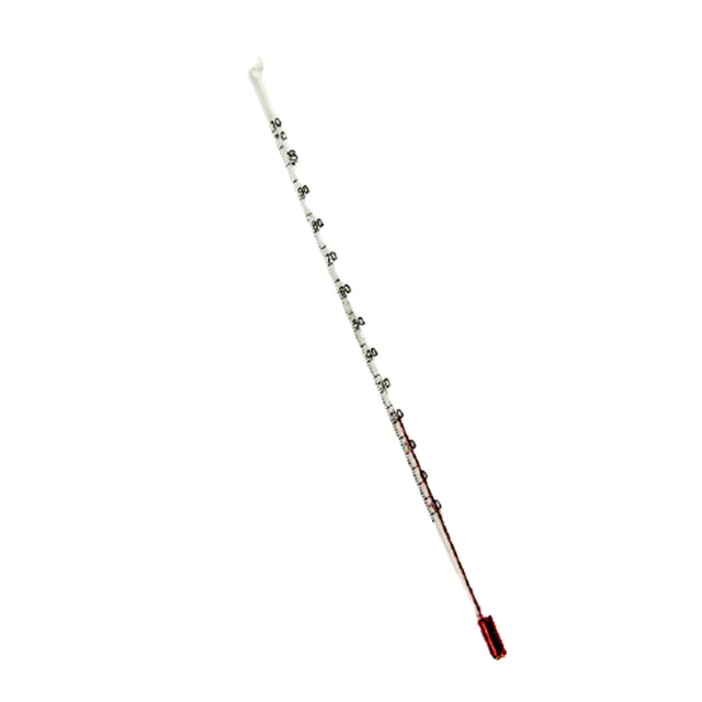 Das Thermometer eignet sich besonders für die Temperaturmessung des Wassers beim Ansetzen der Pflanzenhaarfarben, welches beim Anmischen eine Temperatur von 50°C haben muss, um das gewünschte Ergebnis zu erzielen. Auch zum Messen der idealen Temperatur für Teeliebhaber verwendbar.  Technische Daten: Messbereich von -10°C bis 110°C Rotfüllung Füllung ist Kerosin (kein Quecksilber) Länge ca. 20cm praktische Umverpackung