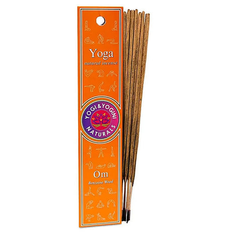 Yoga OM Räucherstäbchen – handgerollte Duftstäbchen mit Benzoe‑Holz‑Basisnote für Meditation und Yoga