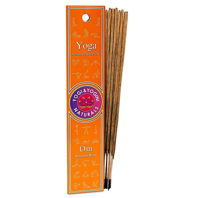 Yoga OM Räucherstäbchen – handgerollte Duftstäbchen mit Benzoe‑Holz‑Basisnote für Meditation und Yoga