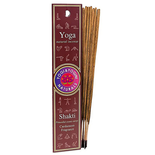 Yoga Shakti Räucherstäbchen – natürlicher Kardamomduft für Energie, Kraft und Meditation.