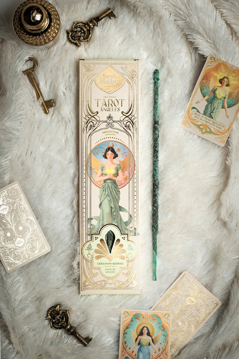 Sagrada Madre Räucherwerk Tarot Angels Beschützer Geranienbeeren mit Engelkarten