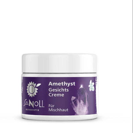 „Sanoll Amethyst GesichtCreme – Bio-Gesichtscreme für Mischhaut im Opalglas“