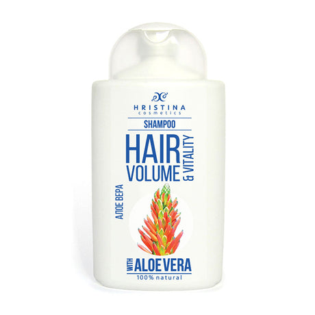 <h3>Shampoo Aloe Vera für volles und gesundes Haar 200 ml - Hristina</h3> <p data-mce-fragment="1">Die Aloe Vera in diesem Shampoo hat eine feuchtigkeitsspendende Wirkung gegen fettiges Haar und beugt Haarausfall sowie Schuppenbildung vor. Einfach auf das nasse Haar auftragen, einmassieren, um einen dichten Schaum zu erzeugen, und dann ausspülen. Bei Bedarf wiederholen.</p>
