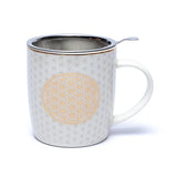 Blume des Lebens - Teetasse mit Sieb / Deckel