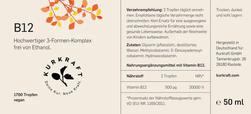 VITAMIN B12 - Energie und Nervenstärke in jedem Tropfen - KURKRAFT