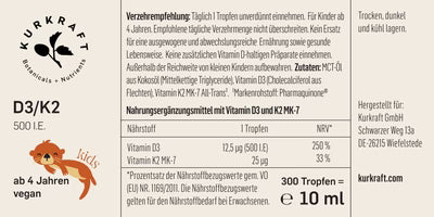 VITAMIN D3+K2 KIDS VEGAN - Kurkraft