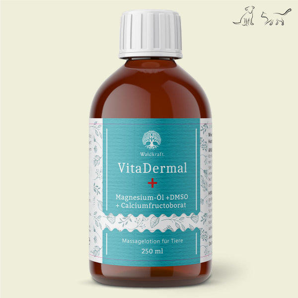 VitaDermal+ – Mineralienhaltige Massagelotion für Tiere mit Magnesium-Öl, DMSO & Calciumfructoborat