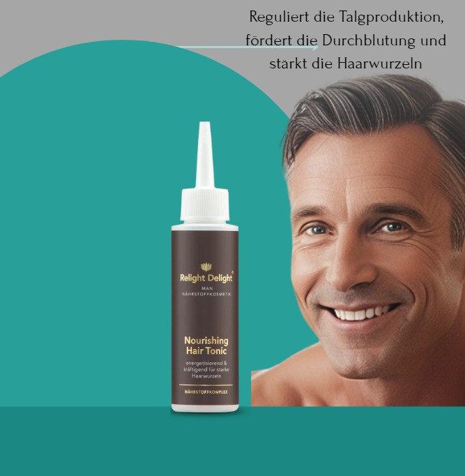 Das Tonic für den Mann. Reguliert die Talgproduktion, fördert die Durchblutung und stärkt die Haarwurzel