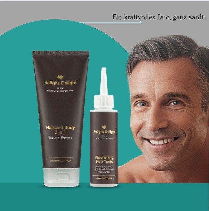Kraftvolles Duo für den Mann für kräftige Haarwurzeln