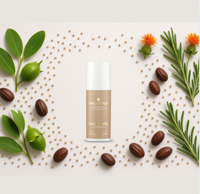  "Essentials Plus Jojobapeeling 45ml - Sanftes Gesichtspeeling mit Bio-Jojoba und Rosmarin ohne Mikroplastik"