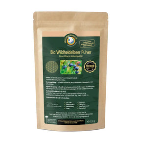 Wildheidelbeer Pulver, Bio, Wildsammlung, Rohkost, 150 g -Regenbogenkreis