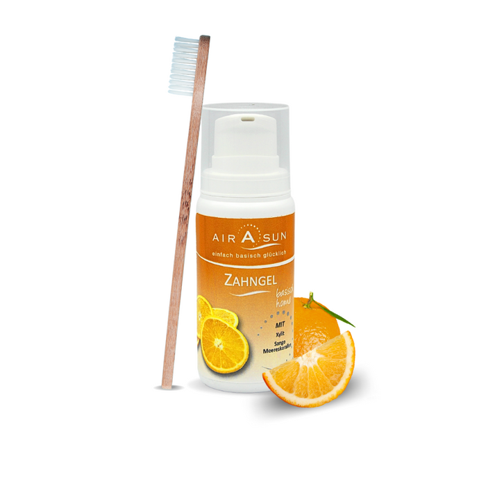 AIRASUN - Basisches Zahngel Orange - Homöpathiegeeignet - 100ml Fluoridfrei