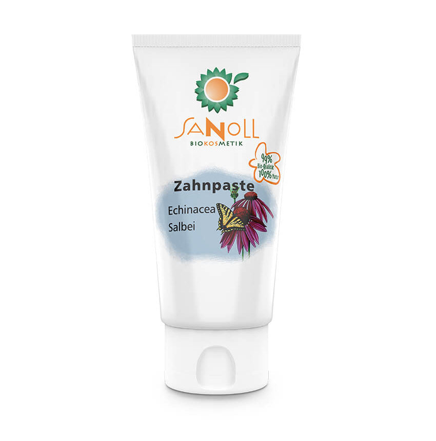 Sanoll Biokosmetik Zahnpaste Echinacea-Salbei 75 ml Tube – tensidfreie Biokosmetik Zahnpflege