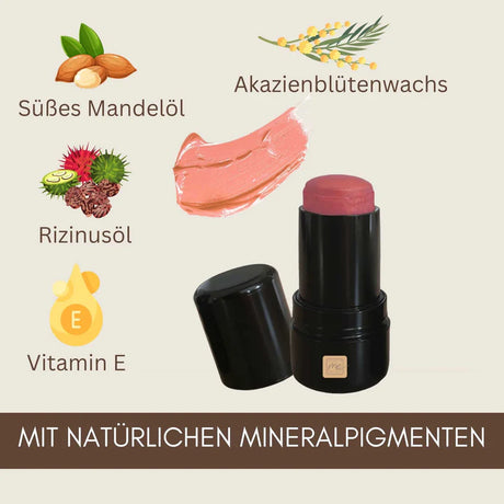 Luxury 3‑in‑1 Bio Lippenstift – hochwertige Inhaltsstoffe ohne Titandioxid