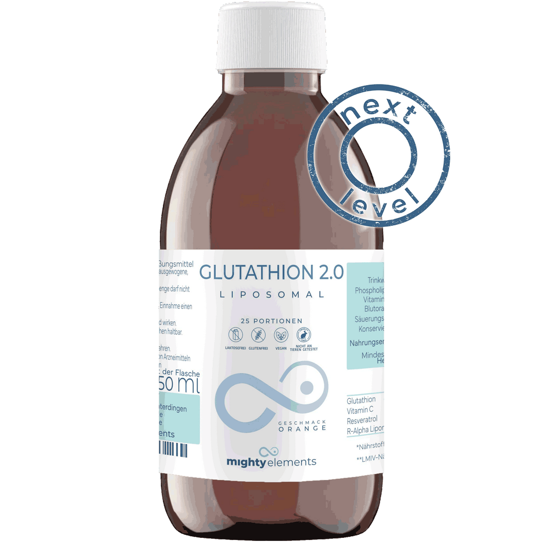 Glutathion 2.0 – Liposomales Glutathion, Resveratrol, Vitamin C , R-Alpha Liponsäure Mighty Elements
