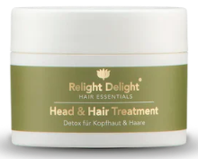 Eine Dose "Hair Essentials Head & Hair Treatment 100ml - Detox-Vorbehandlung für Kopfhaut und Haar mit Bio-Kakaobutter, Kokosöl und ätherischen Ölen"