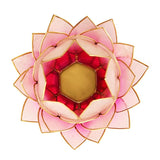 Lotus Teelichthalter Rosa / Goldfarbig (Groß)