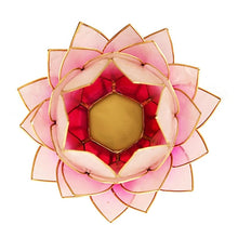 Lade das Bild in den Galerie-Viewer, Lotus Teelichthalter Rosa / Goldfarbig (Groß)
