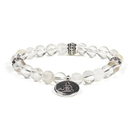 Mala/Armband Bergkristall elastisch mit Lotus oder Buddha